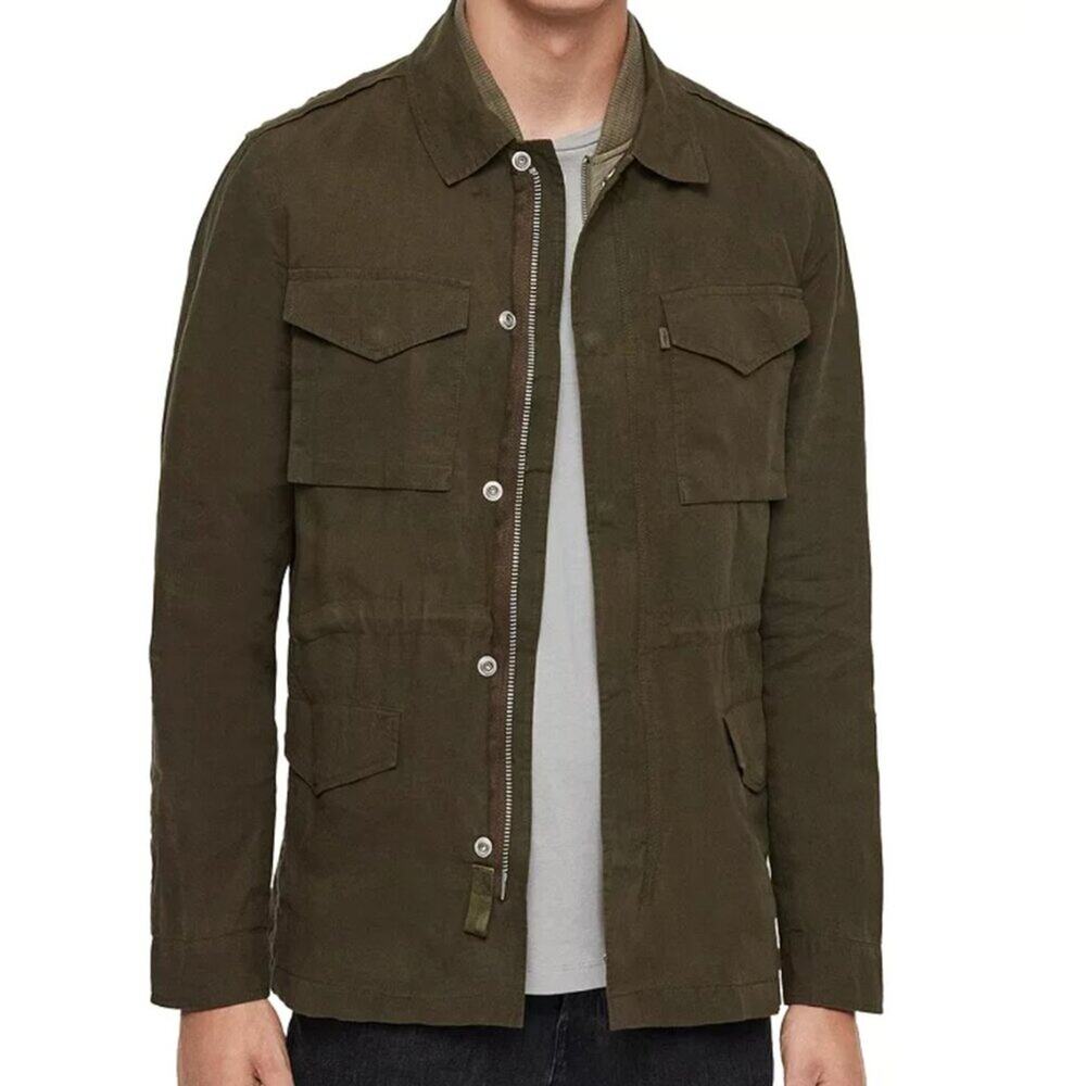 All Saints Men's Baynes Waxed Utility Jacket